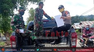 Koramil 1314-06 dan Polsek Kwandang, Mulai Sosialisasikan PSBB.