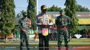 Kapolda Gorontalo Dampingi Danrem 133/Nani Wartabone Sambut Kedatangan 450 Personel Satgas Pamtas RI PNG Yonif 713/Satya Tama