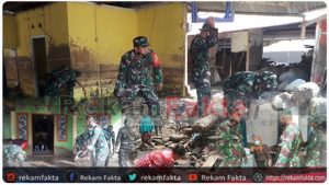 Kodim 1304/Gorontalo Paling Terdepan Tanggulangi Bencana Banjir Di Bone Bolango