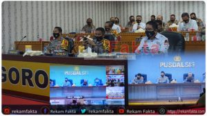 Dihadiri KPU Dan Bawaslu, Kapolda Gorontalo Ikuti Vicon Bersama Wakapolri