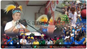 Dikawal Ribuan Massa, Freddy & Hasbulla Resmi Mendaftar di KPU Kaimana