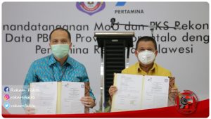 Pemprov Gorontalo Dan PT. Pertamina Tandatangani Kesepakatan Bersama dan Perjanjian Kerja Sama Rekonsiliasi Data PBBKB