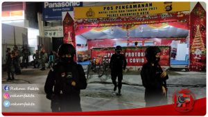 SatBrimob Polda Gorontalo Gelar Patroli Pengecekan Pos PAM Ops Lilin Dan Cipta Kamtibmas