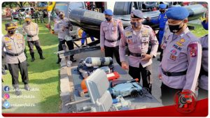 Brimob Polda Gorontalo Turut Serta Dalam Giat Apel Kesiapsiagaan Gabungan Dalam Rangka Penanggulangan Bencana Alam
