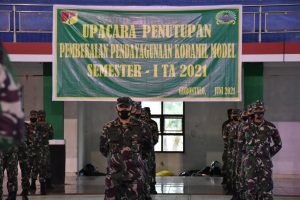 Brigjen Bagus Antonov Hardito Pimpin Upacara Penutupan Pembekalan Pendayagunaan Koramil Model Semester 1 TA. 2021