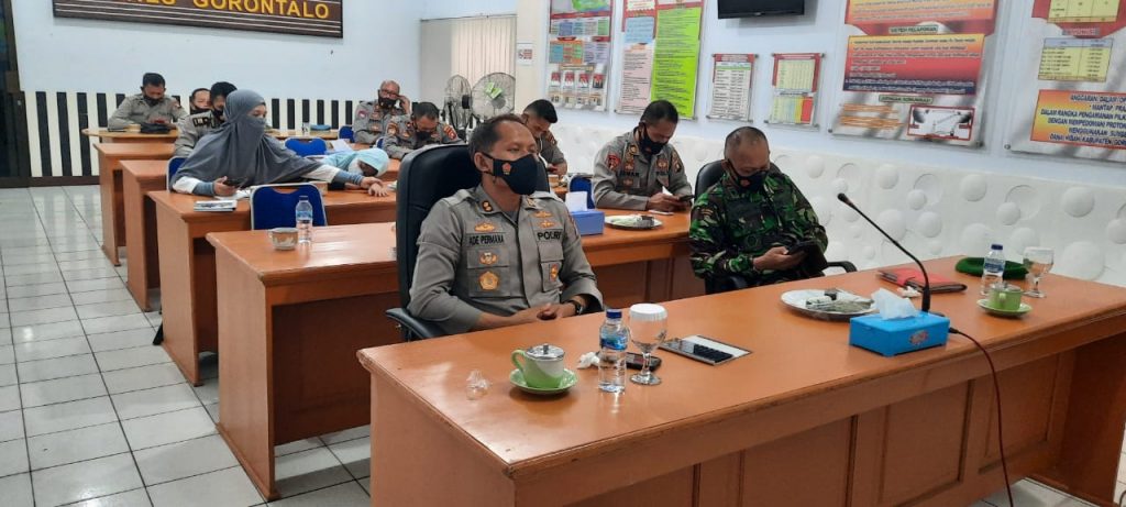 Polres Gorontalo Gelar Rapat Video Conference Dalam Rangka Serbuan Vaksin