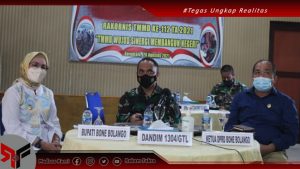 Letkol Donny Ardiwidha Dan Halid Tangahu Serta Merlan Uloli Ikuti Rakornis TMMD Ke-112 Secara Virtual