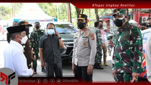 Danrem133/NW Bersama Kapolda Gorontalo Dan Forkopimda Tinjau Pelaksanaan Gerai Vaksin Dinas Kesehatan Kabgor