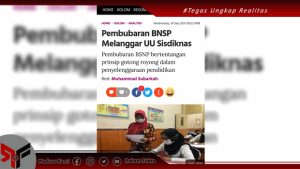 Kementrian Pendidikan Bubarkan BSNP Bukan BNSP