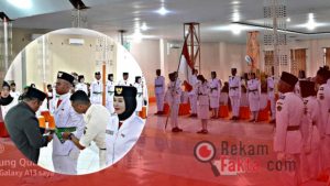 Pj Bupati Kukuhkan 32 Pasukan Pengibar Bendera Tingkat Kabupaten Boalemo