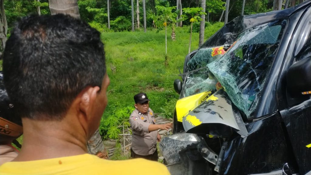 Mobil Pick Up Kecelakaan Tunggal  di Bone Bolango, 1 Orang Luka gegara Sopir Ngantuk