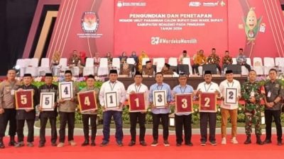 KPU Boalemo Tetapkan Nomor Urut Pasangan Calon Bupati dan Wakil Bupati